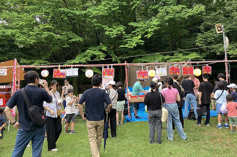 2024年7月27日に開催された第39回南大沢夏まつりのゲームの出店の様子