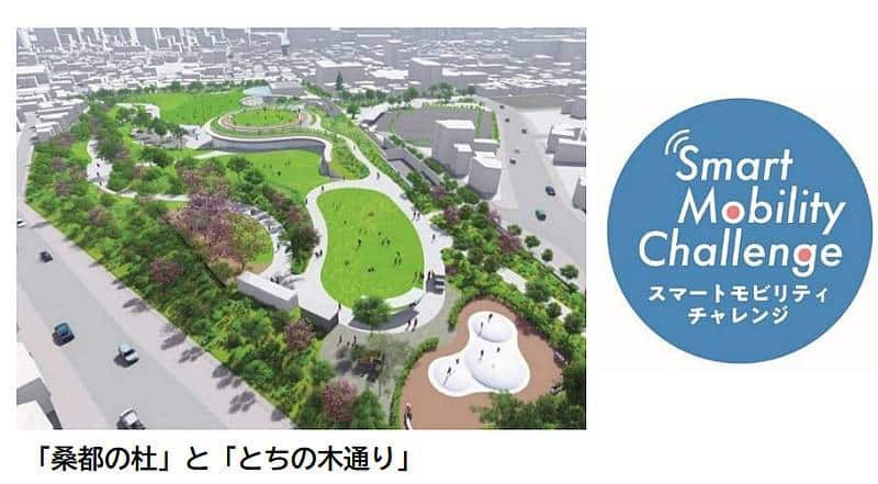 2026年度にオープン予定の「桑都の杜」や桑都の杜と八王子駅をつなぐ「とちの木通り」の整備にスマートモビリティチャレンジ推進協議会伴走支援と連携