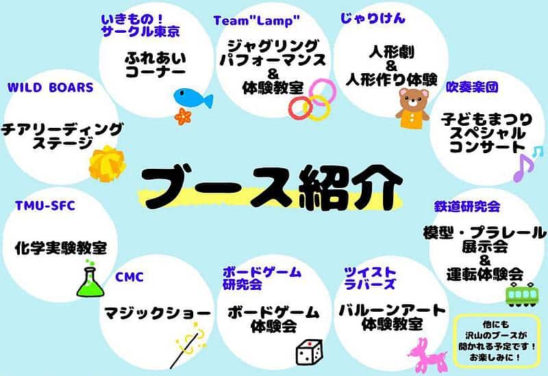 2025年8月25日(月)に東京都立大学の南大沢キャンパスで開催予定の第3回都立大子どもまつりに出店・企画予定のブース
