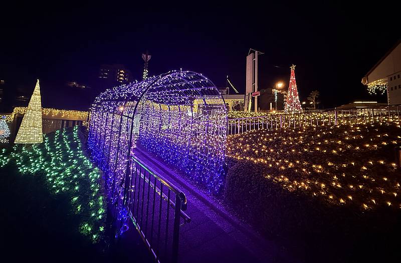 南大沢5丁目イルミネーションの人気スポットの青のトンネル