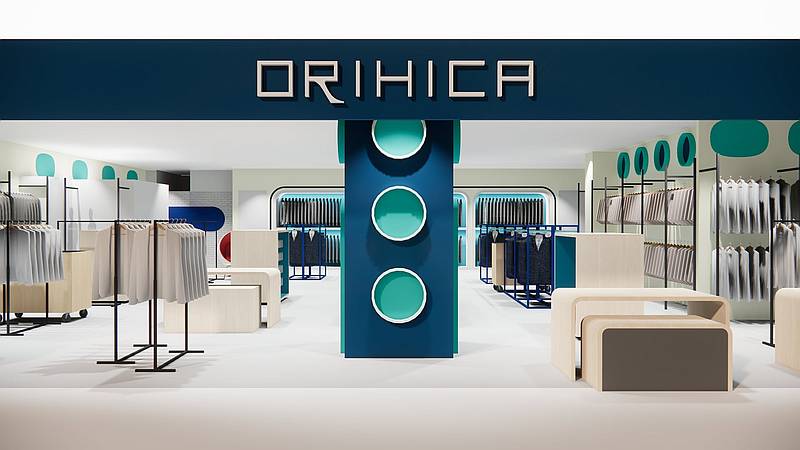 2025年11月21日(金)にオープン予定のスーツ専門店のORIHICA(オリヒカ)・アリオ橋本店の店内イメージ図