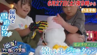 2026年6月27日(土)放送予定の「出没!アド街ック天国」の東京多摩エリア 涼しいレジャータウン特集で、京王堀之内駅直結の室内遊園地「東京あそびマーレ」が登場