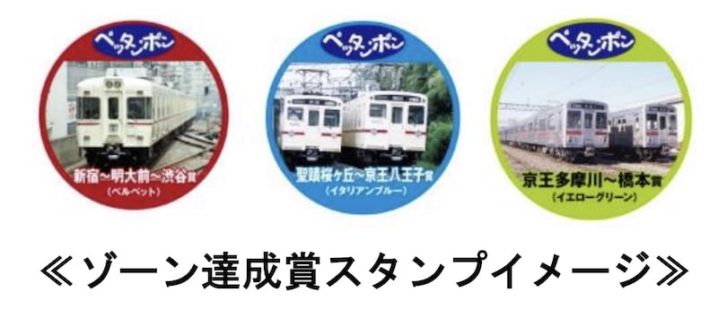 京王電鉄が2026年7月18日(土)から10月12日(月・祝)まで実施する「京王沿線の想い出 ペッタン・ポン デジタルスタンプラリー」で7つのゾーンごとのすべての駅でエキタグを集めると達成賞がもらえる